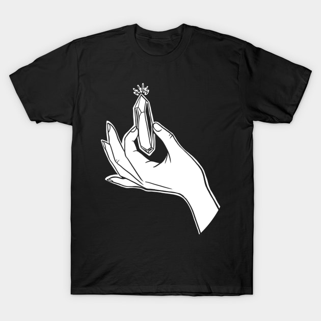 Hand with Crystal T-Shirt by Kelseyville Creations